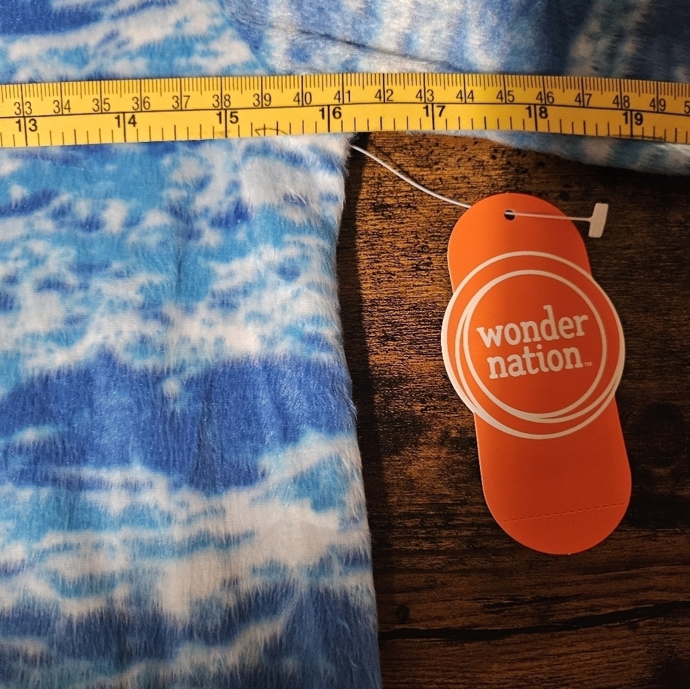 NEW Wonder Nation Blue Shark Juniors Onesie Hooded 10-12 - Picture 6 of 11